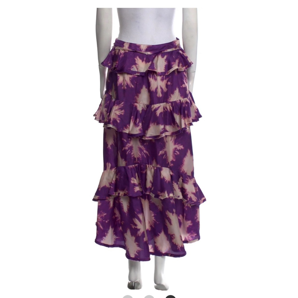 Ulla Johnson Midi Ruffle silk skirt Purple